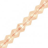 Faceted glass bicone beads 4mm Tranparent peach pink